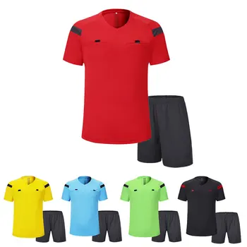 Комплекты формы футбольного судьи 0118 полиэфирная судейская форма для взрослых мужские комплекты формы футбольного судьи