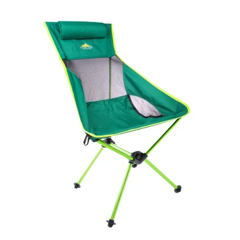 Легкий походный стул Cascade Mountain Tech с высокой спинкой для улицы, подголовником и чехлом для переноски - зеленый