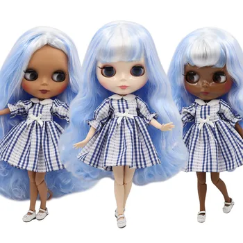 ЛЕДЯНАЯ кукла DBS Blyth 1/6 bjd с индивидуальным лицом и фиолетовыми смешанными синими волосами, обнаженное совместное тело для девочки, подарок BL136/6005