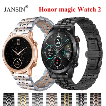Металлический ремешок для браслета Huawei Honor Magic Watch 2 из нержавеющей стали Correa для браслета Honor magic Watch 2 46 мм 42 мм
