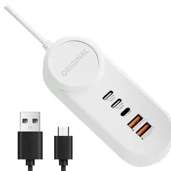 Многофункциональное USB-Зарядное Устройство с 5 Портами Быстрой Зарядки Smart Plug Power Strip Новая Удлинительная Розетка Мощностью 25 Вт Для Домашней Электроники Зарядное Устройство