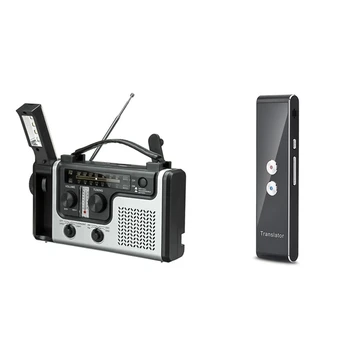 Многофункциональное Солнечное радио на открытом Воздухе, портативное FM/AM-радио С голосовым переводчиком T8 на 40 языков