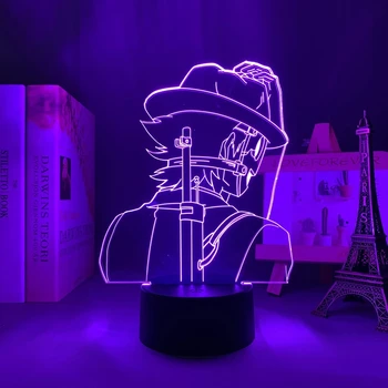Настольная лампа Аниме Высотное Вторжение Снайперская Маска для Украшения Спальни Светодиодный Ночник Подарок На День Рождения Декор Комнаты Манга 3D Свет