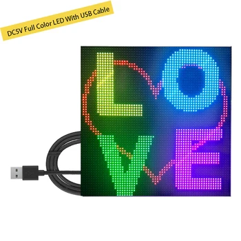 Новая DIY Полноцветная Светодиодная Панель DC5V Беспроводная Доска объявлений с Поддержкой анимации изображения на глобальном языке с USB-кабелем длиной 1 М 4096 Точек