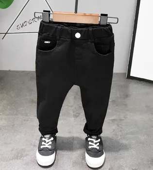 Новые джинсы для мальчиков Белый/Черный Broken Caverns Ковбойские брюки Джинсы дети 2021 Джинсы для маленьких мальчиков Детская джинсовая уличная одежда