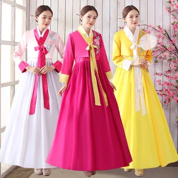 Новый корейский танцевальный костюм Ханбок, национальный костюм корейских женщин, Корейский костюм