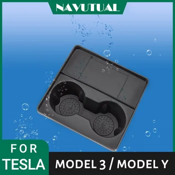 Обновите подстаканник для Tesla Model 3 Y 2021-2023 Аксессуары для центральной консоли Слот для ограничителя скольжения, зажим для стакана для воды, вставка Hoder