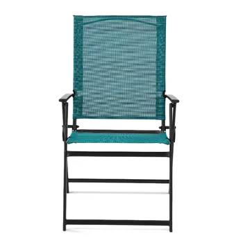 Опоры Greyson Square Комплект из 2 складных стульев для патио из нержавеющей стали, бирюзовый