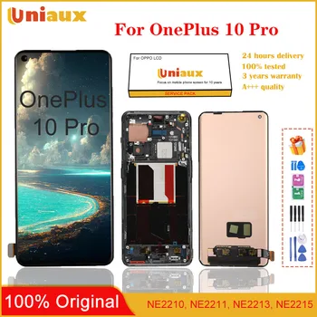 Оригинальный AOMLED для Oneplus 10 Pro ЖК-дисплей 10pro с сенсорным экраном, дигитайзер в сборе, замена 1 + 10 Pro NE2210 ЖК-дисплей с рамкой