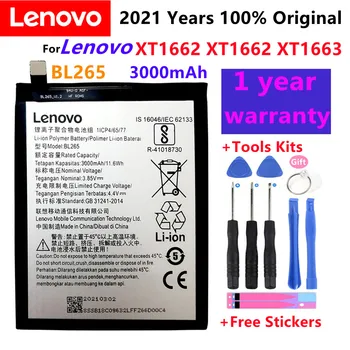 Оригинальный Аккумулятор BL265 3000mAh Для Мобильного телефона Lenovo XT1662 Motorola MOTO M XT1662 XT1663 + Подарочные Инструменты + Наклейки
