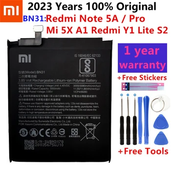 Оригинальный Аккумулятор Xiaomi BN31 3080 мАч Для Xiaomi Mi 5X Mi5X \ Redmi Note 5A 5A pro Batterie Bateria Аккумуляторный Смартфон
