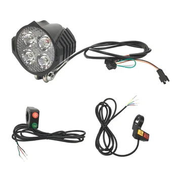 Передний фонарь для электрического скутера с кнопкой включения звукового сигнала ECO/TURBO с проводами для кнопки включения одинарного/двойного звукового сигнала