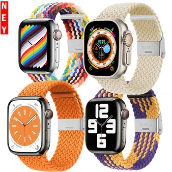 Плетеная петля Solo для Apple watch ultra band 49 мм 45 мм 38-42-40-41-44 мм Нейлоновый эластичный браслет iWatch serie 8 se 6 7 5 4 3 ремешок