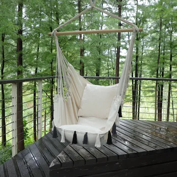 Подвесной канат для гамака на открытом воздухе, переносной складной подвесной стул в скандинавском стиле, трапеция на открытом воздухе, подвесной стул для балкона с подушкой