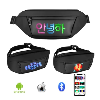 Полноцветный светодиодный рюкзак Smart Pixel RGB, Нагрудная сумка Унисекс, Функциональная сумка через плечо, Модная сумка-мессенджер со светодиодным дисплеем APP