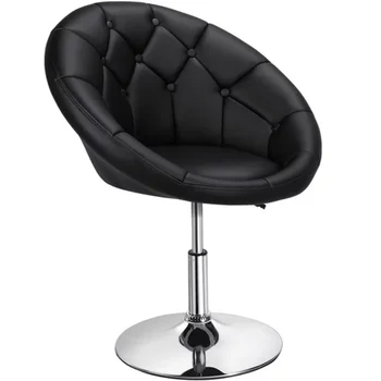 Регулируемый поворотный стул с хохолком и круглой спинкой, черный