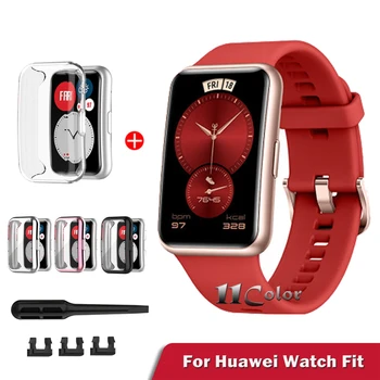 Ремешок Для часов Huawei Watch Fit Band Мягкий Силиконовый Сменный Ремешок Для Huawei Watch Fit Correa Браслет Аксессуары Ремешок