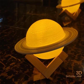 Романтический свет Звездного неба 3D Сатурн Многоцветный Ночник Прикроватный фонарь для спальни Светодиодный Ночник Атмосферный свет Лунный свет