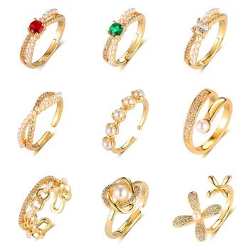 Роскошные ювелирные кольца из Латуни с кубическим цирконием в форме Сердца, Оптовая продажа, Женское Модное кольцо, Регулируемый размер, подарок На День рождения, Прямая поставка