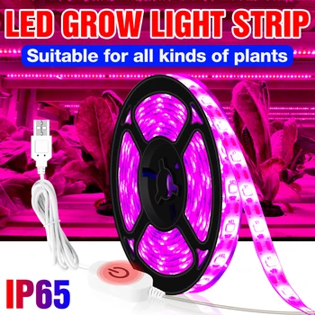 Светодиодная Лампа Для Выращивания растений USB Фито Семена Цветов Лампа 0,5 М 1 М 2 М 3 М Полный Спектр Гидропоники Фитолампа Теплица Для Выращивания Палатки Лампа