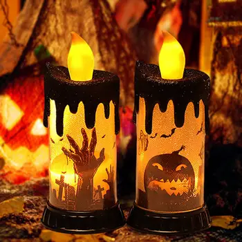 Свечи на Хэллоуин, Ужасающие Огни, Растущие в темноте, Декоративные Беспламенные свечи для Рук Призраков на Хэллоуин