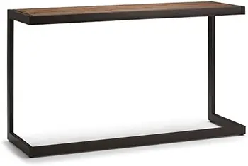 Современный промышленный Консольный Диван из МАССИВА ДЕРЕВА и металла шириной 52 дюйма, Стол для прихожей в деревенском стиле натурального состаренного коричневого цвета, для гостиной
