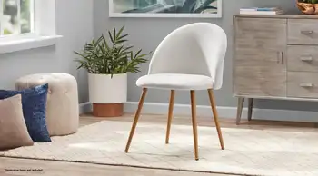 Современный стул с акцентом, кремово-белый