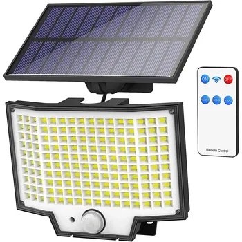 Солнечные фонари 160 LED Водонепроницаемый Солнечный прожектор с датчиком движения, светильник Luces Solares с кабелем длиной 5 м для ограждения патио, двора