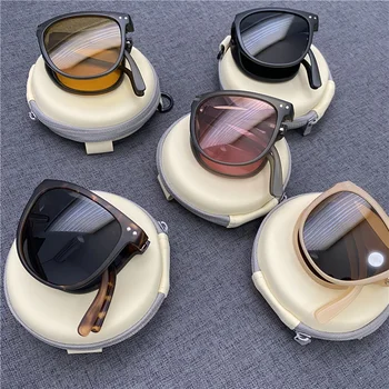 Солнцезащитные очки в стиле ретро, зеркало для вождения, солнцезащитные очки, Складные сверхлегкие солнцезащитные очки, солнцезащитные очки с защитой от ультрафиолета UV400