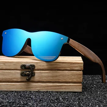 Солнцезащитные очки из натурального дерева, мужские поляризованные модные солнцезащитные очки с защитой от UV400, Оригинальные деревянные очки Oculos De Sol Masculino, мужские оттенки