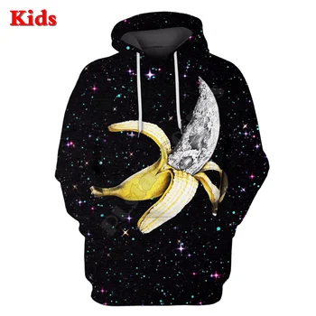 Толстовки с капюшоном Golden Banana Space Galaxy, футболка с 3D принтом, детская толстовка с длинным рукавом для мальчиков и девочек, забавный пуловер 05
