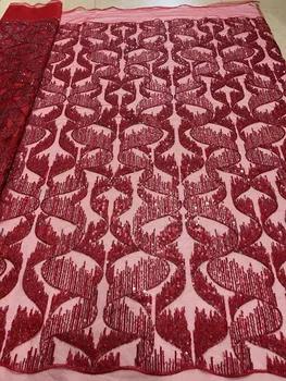 Французская Традиционная Кружевная ткань с блестящими пайетками, Африканская Высококачественная Вышитая тюлевая ткань, Элегантная для пошива свадебного вечернего платья
