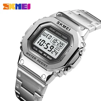 Цифровые часы Skmei с хронографом обратного отсчета для мужчин, модные спортивные наручные часы на открытом воздухе, мужские часы-будильник, водонепроницаемые