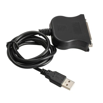 Черный 80 см с разъемом USB 2.0 на разъем DB25 25Pin конвертер печати с параллельным интерфейсом, коммуникационный кабель-адаптер для принтера