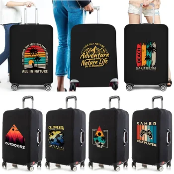 Чехол для дорожного чемодана, эластичный защитный чехол, праздничный принт, аксессуары для путешествий, необходимые для 18-32-дюймовых пылезащитных чехлов для багажа