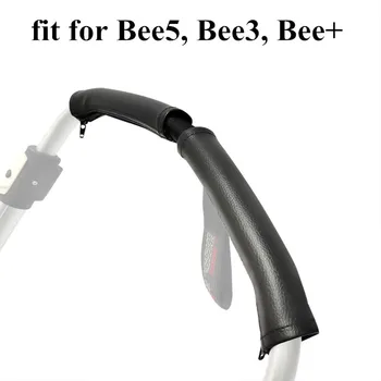 Чехол для ручки коляски Bee3 Bee5 Bee + Аксессуары для коляски, черный чехол из искусственной кожи, Универсальный подлокотник, бампер, защитный чехол